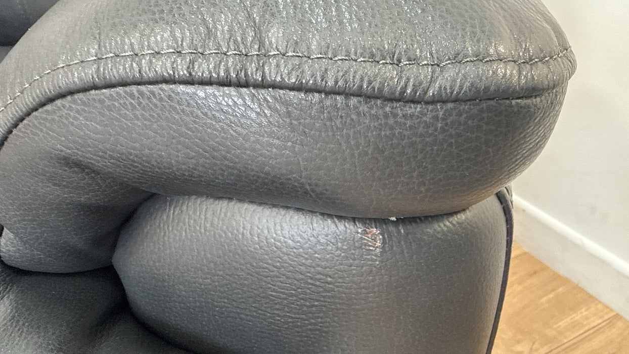 Sofology Gracie Leather 3 Seater in Trusty Sheen Navy
