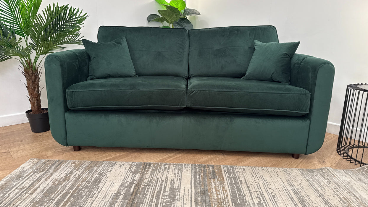 Sofology Islington Fabric 3 Seater Hypnos Deluxe Sofa Bed in Sleek Green