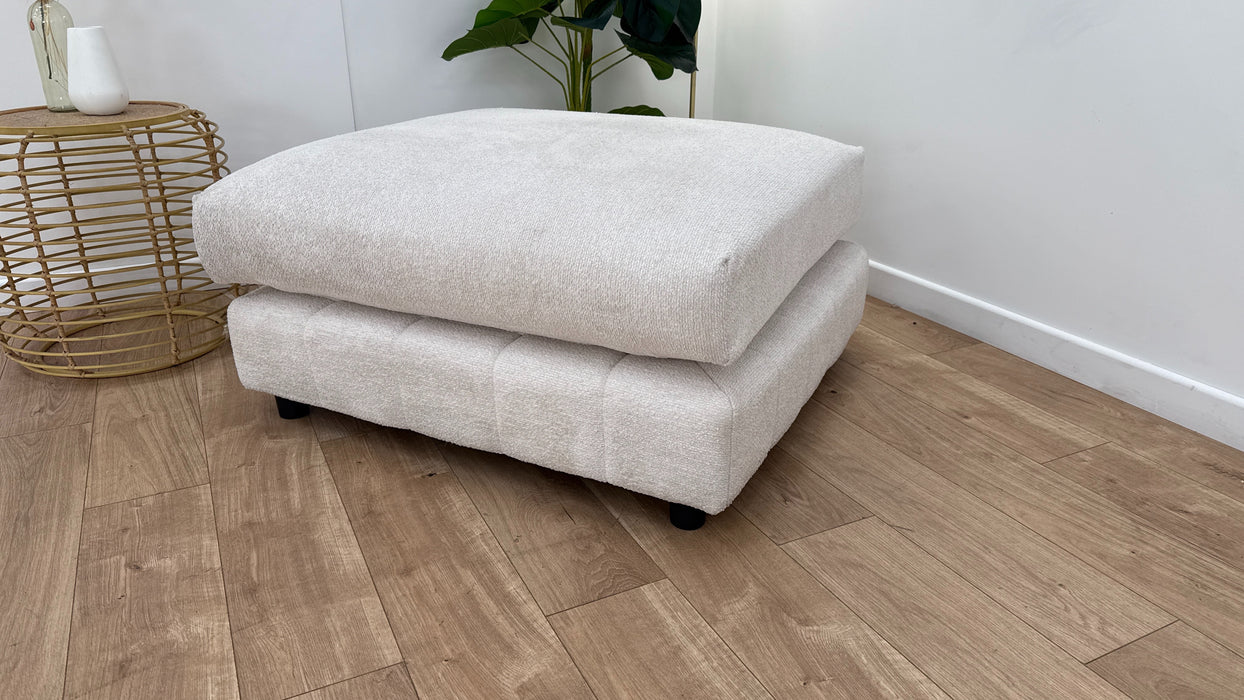 Sofology The Westwood Fabric Footstool in Soft Boucle Ecru