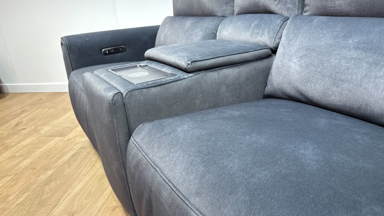 Sofology Ravello Fabric 2 Seater Console Power Recliner in Lifestyle Flecked Charcoal