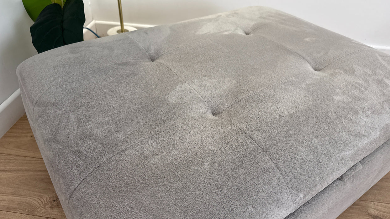 Sofology Ascot Fabric Storage Footstool in Soft Sherpa Silver