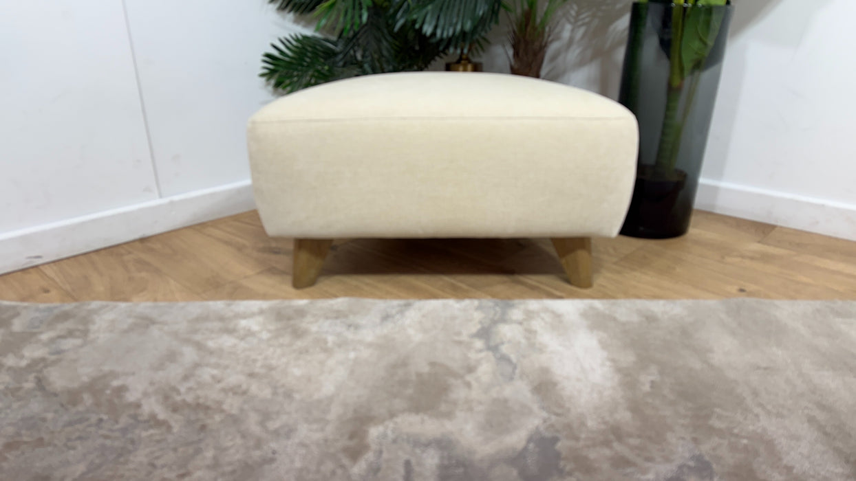 Sofology Larson Fabric Designer Footstool in Beige