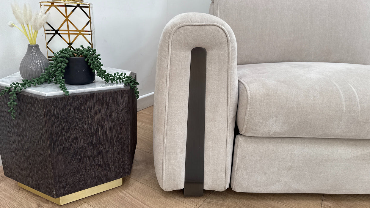 Sofology Kingsbridge Fabric 2.5 Seater Power Recliner/Headrest in Relaxed Chenille Cotton