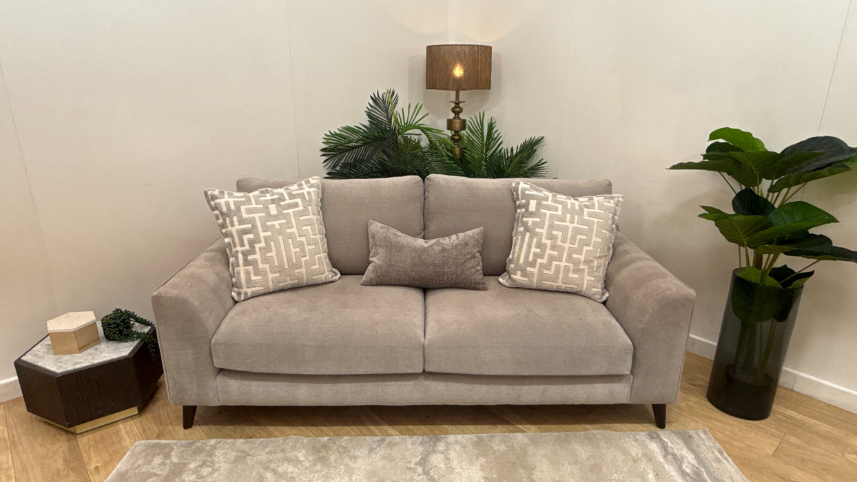 Sofology Mayfair Fabric 3 Seater Foam Seats in Soft Chenille Silver/Silver Mix