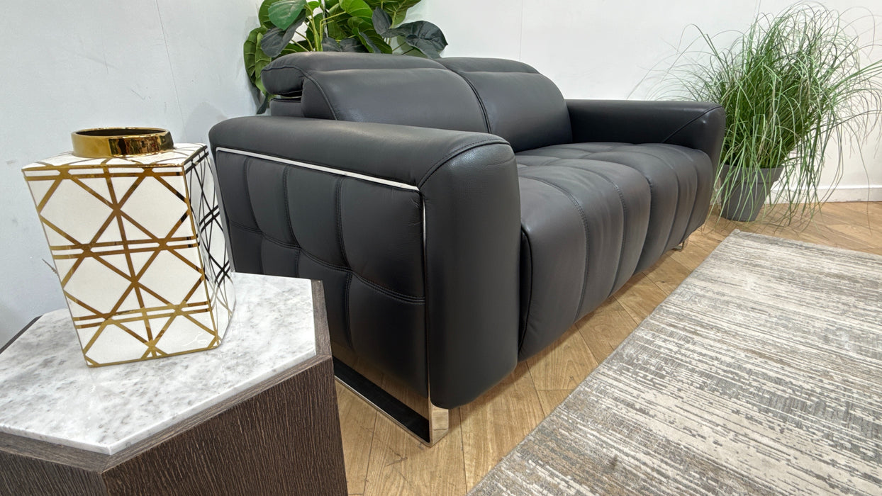 Sofology Marvella Leather 2 Seater in Trusty Sheen Jet Black