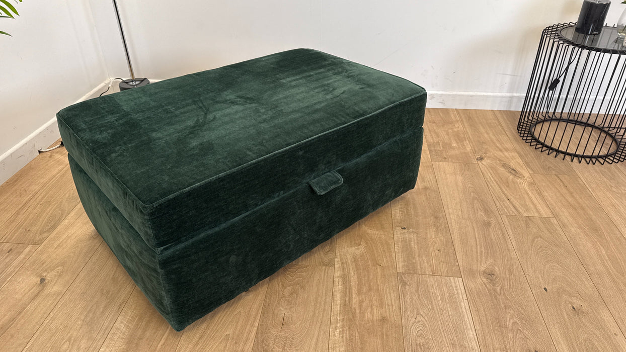 Sterling - Fabric Storage Footstool - Forest Green