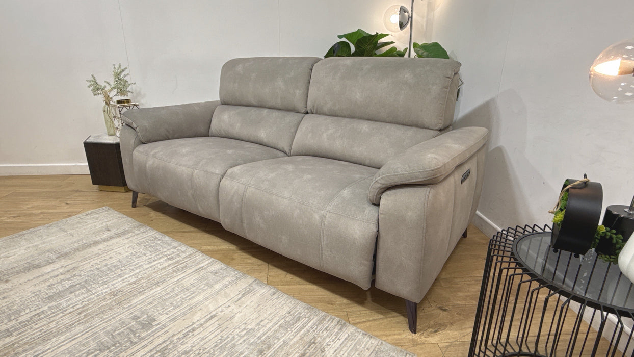 Sofology Bailey Fabric 2.5 Seater Power Recliner in Lifestyle Flecked Stone