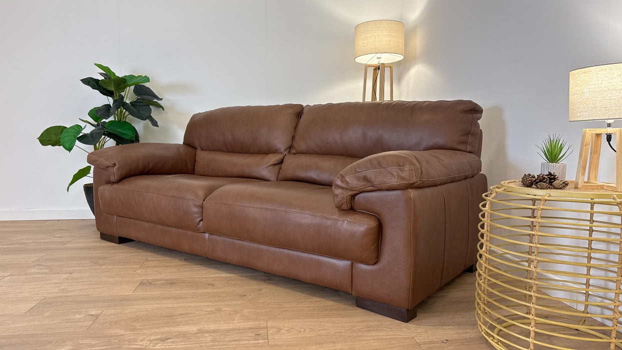 Santino 3 Seater - Leather Sofa - Apollo Espresso