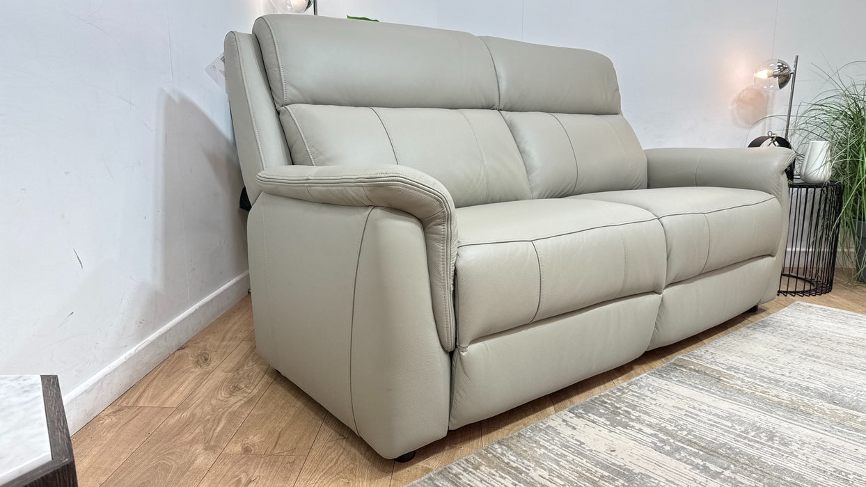 Sofology Bradie Leather 2.5 Seater in Trusty Embossed Light Grey