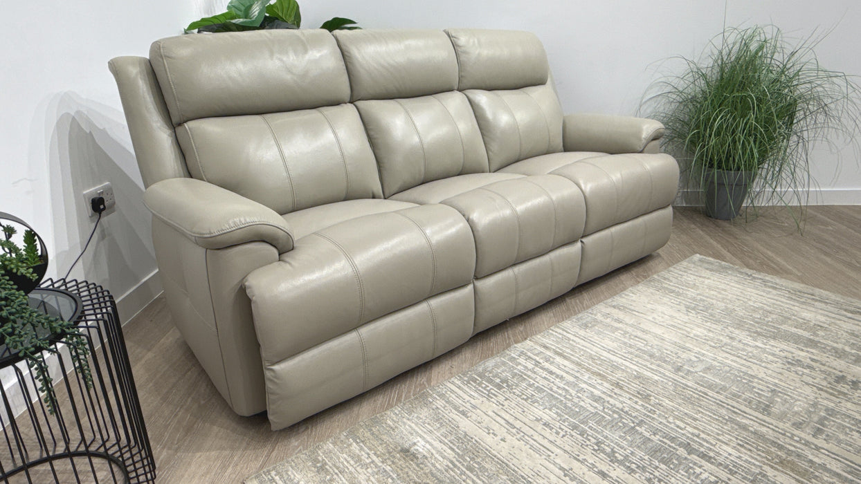 Sofology Gracie Leather 3 Seater in Trusty Sheen Lead Grey