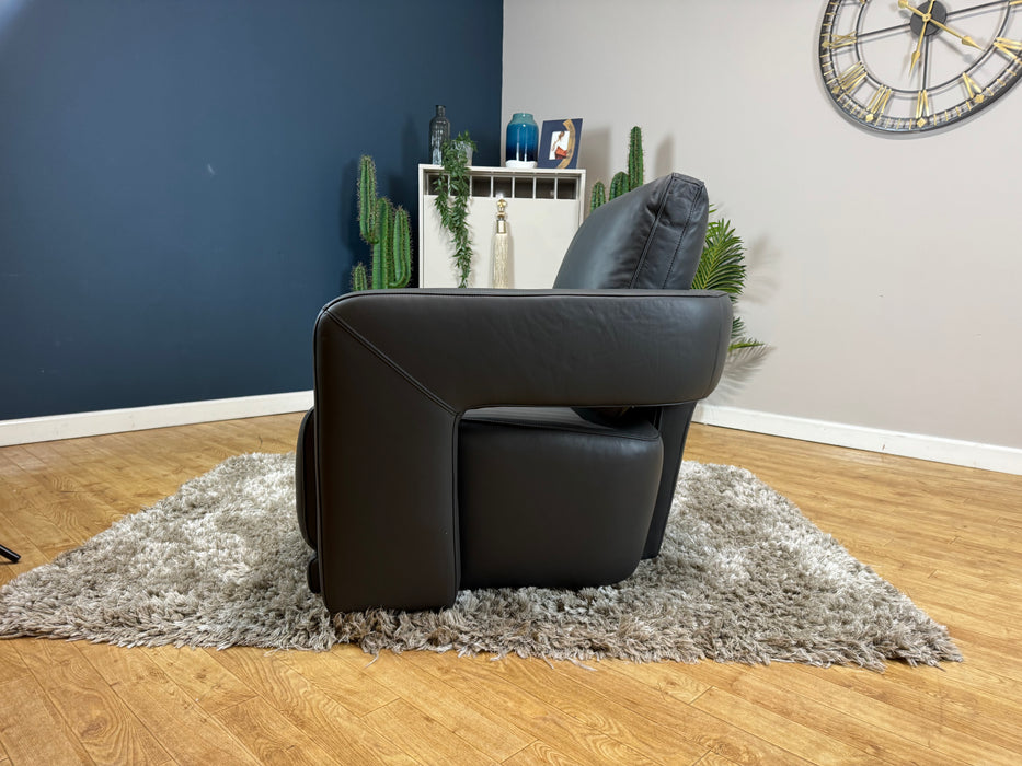 Flex Leather Accent Swivel Chair - Trusty Matt Leather Charcoal (WA2)