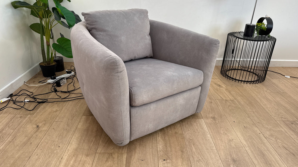 Sofology Marvella Fabric Swivel Chair in Stone
