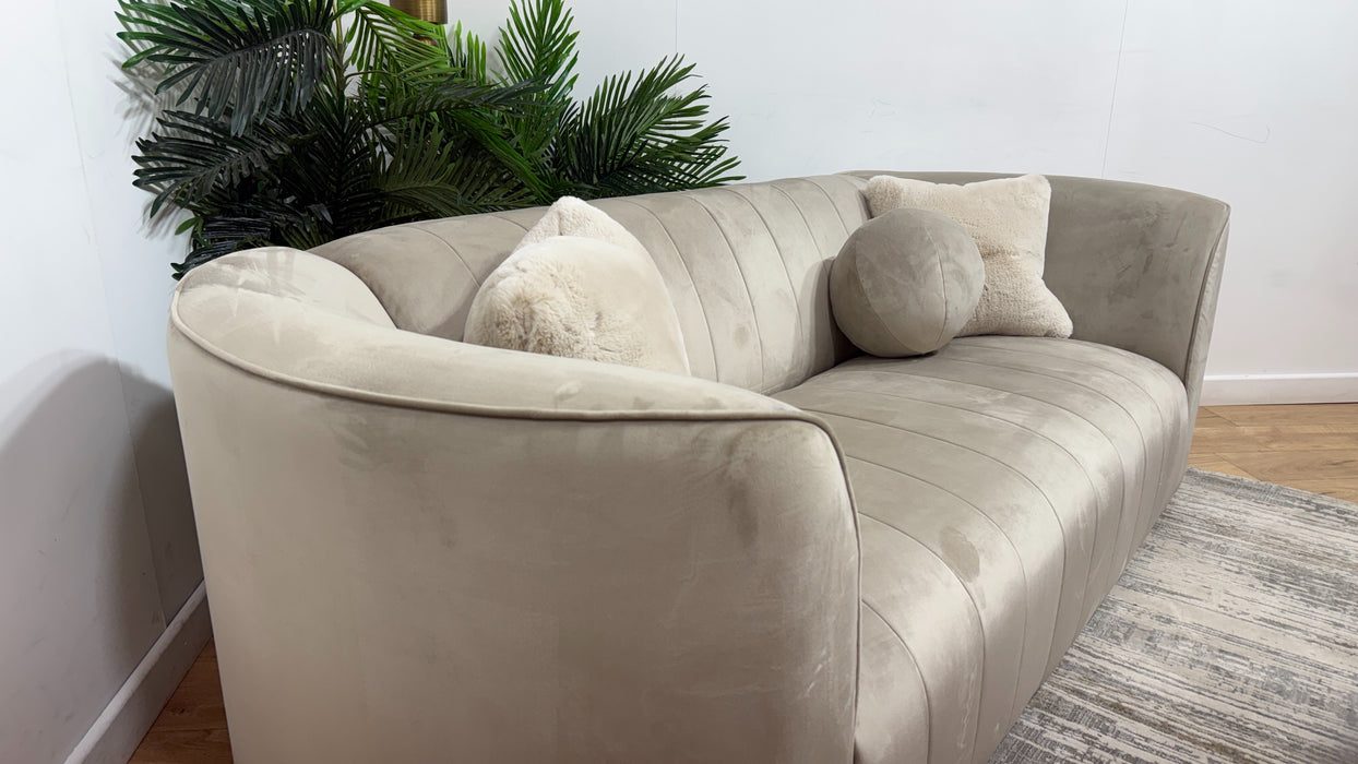 Sofology Fitzrovia Fabric 3 Seater in Matt Velvet Stone