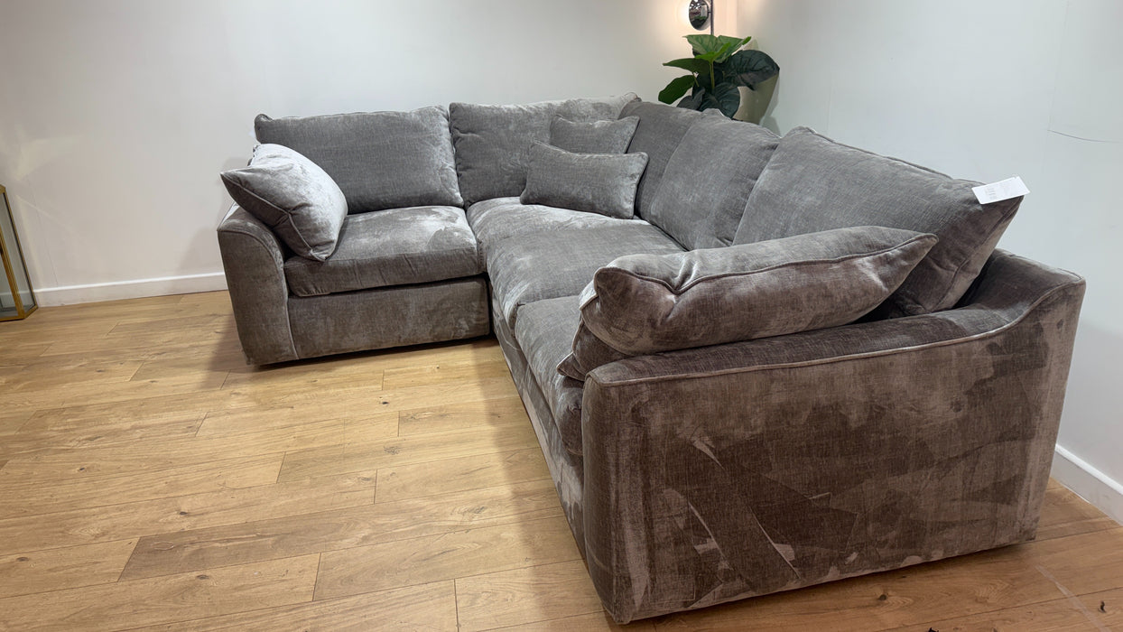 Sofology Georgio Fabric 1 Corner 3 Feather Flex Seats in Luxe Chenille Pewter