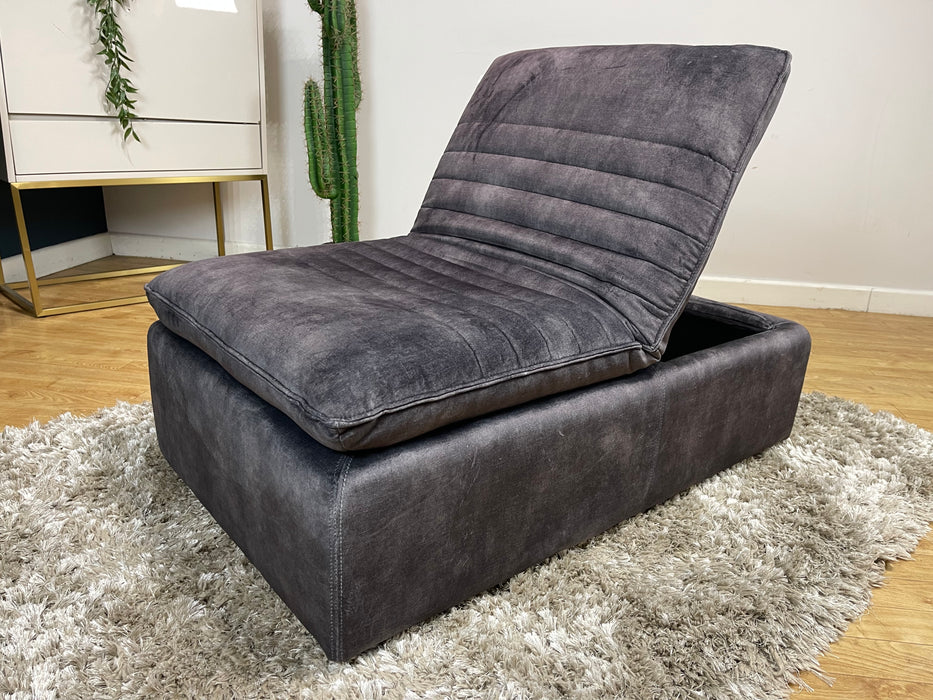 Radley Dual Storage Footstool Decent Charcoal Fabric (WA2)