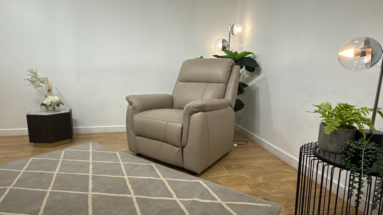 Sofology Bradie Leather Chair in Trusty Embossed Stone