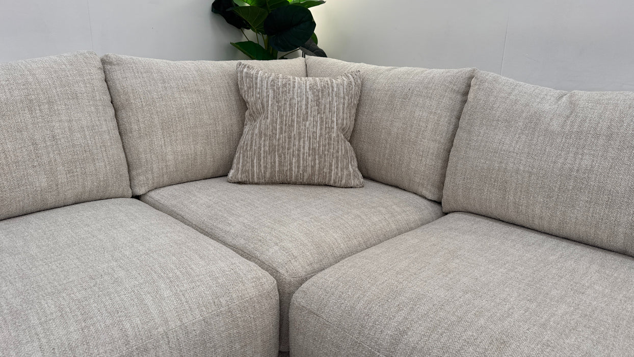 Sofology Amalfi Fabric 3 Corner 3 in Micro Flecked Boucle Natural Mix