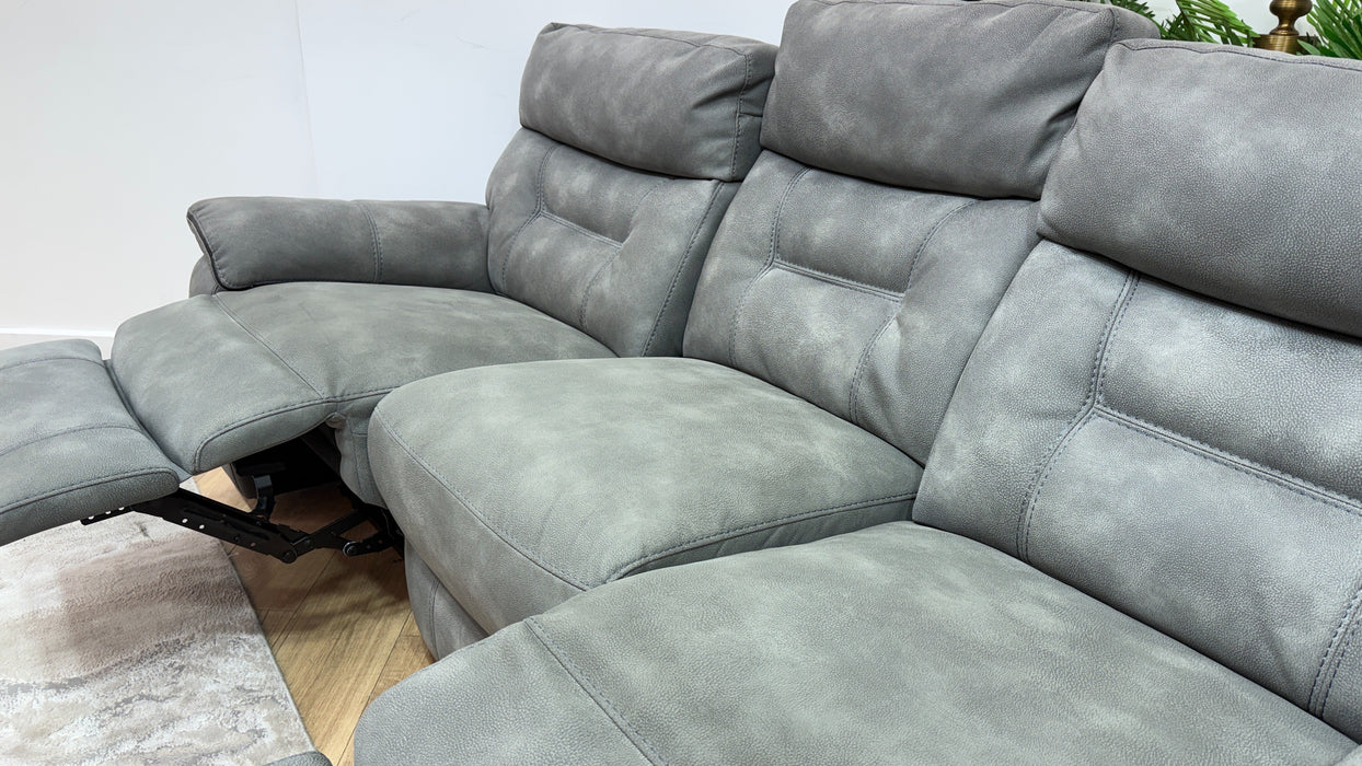 DFS Forster Express Fabric 3 Seater Recliner in Silver