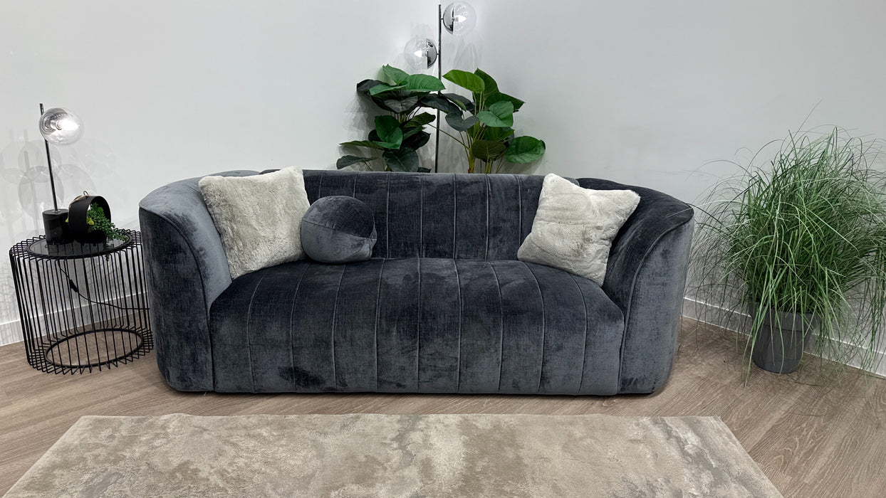 Sofology Fitzrovia Fabric 3 Seater No Trim in Luxury Chenille Charcoal Mix