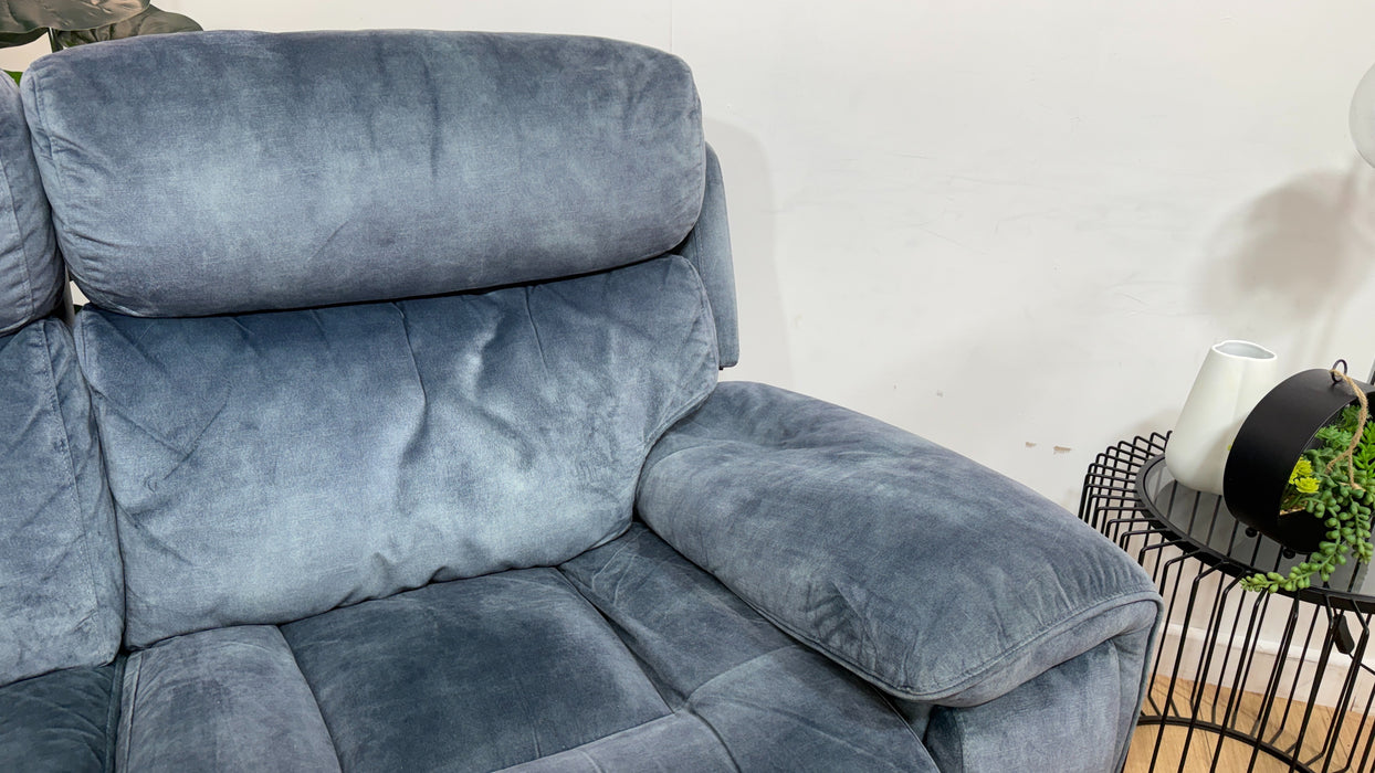 Sofology Radleigh Fabric 2 Seater Power Recliner/Headrest in Decent Teal