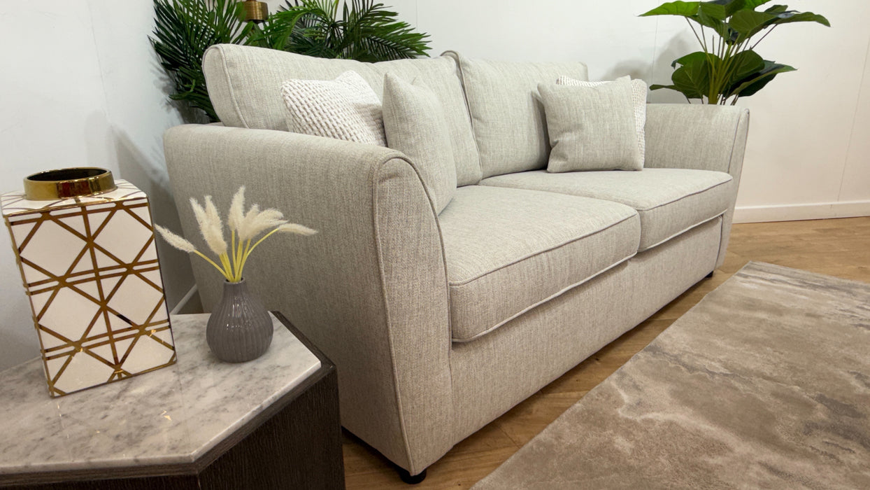 Sofology Keswick Fabric 3 Seater Sofabed Hybrid Pocket Mattress in Capital Ecru