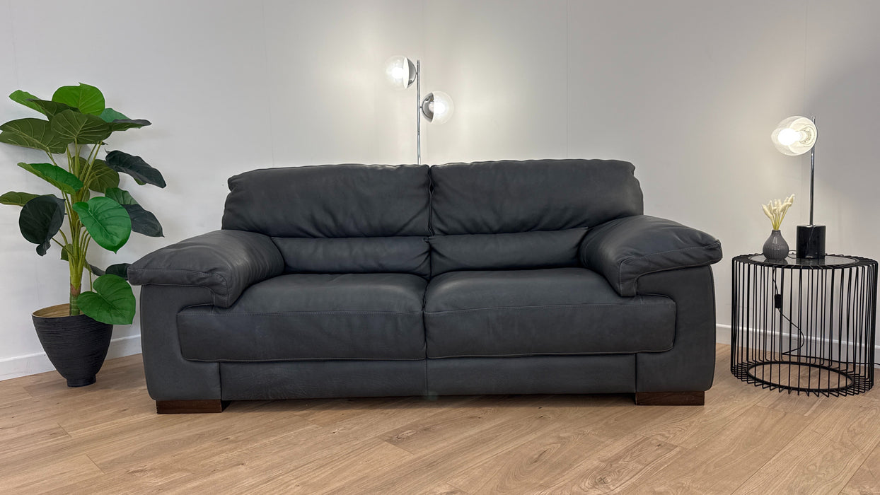 Santino 2 Seater - Leather Sofa - Apollo Grey