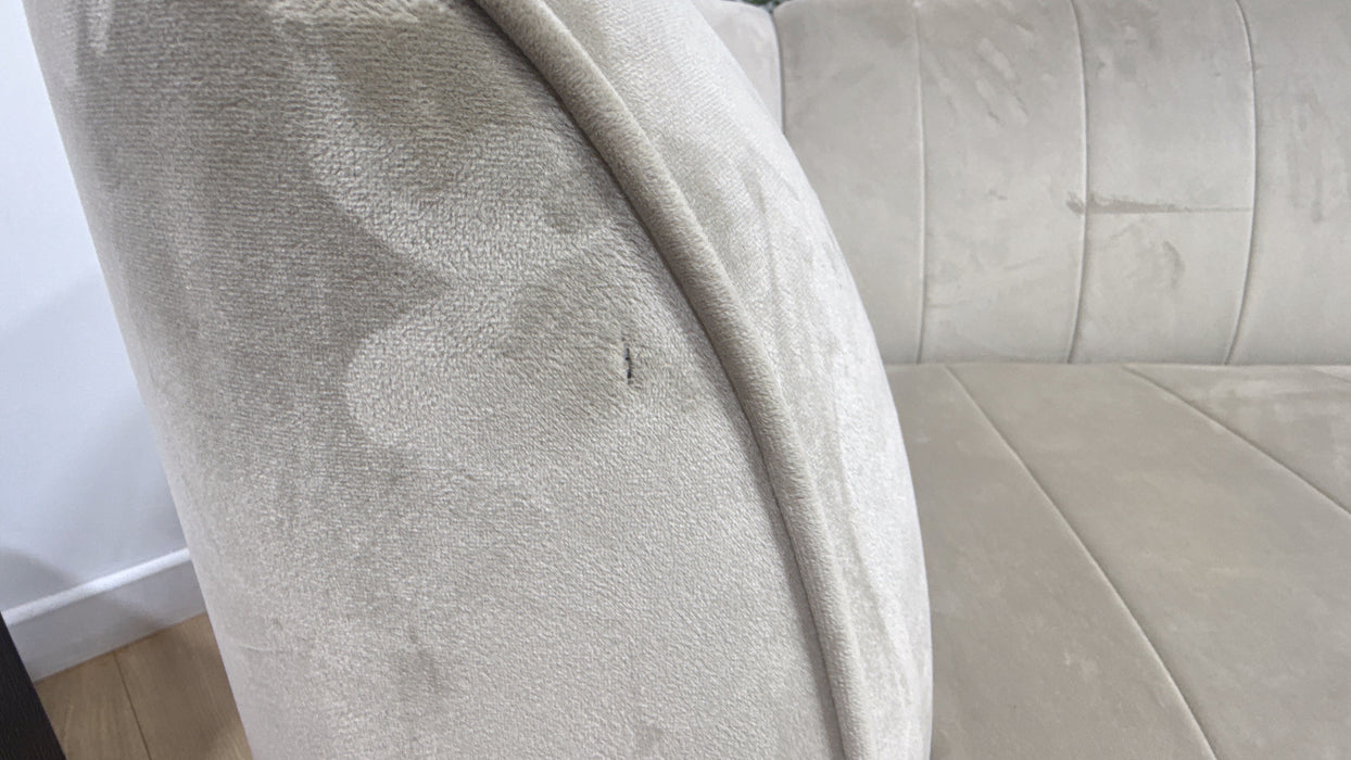 Sofology Fitzrovia Fabric 3 Seater in Matt Velvet Stone Mix with Trim