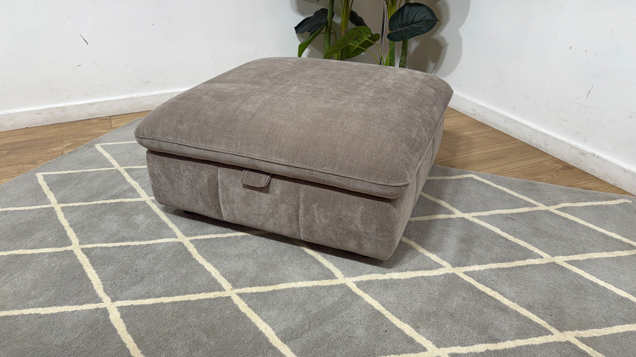 Sofology Empress Fabric Designer Footstool in Relaxed Chenille Nutmeg