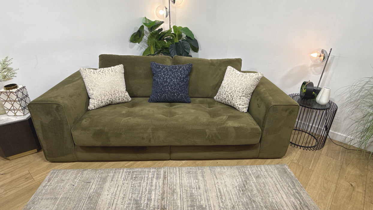 Sofology Ascot Fabric 4 Seater Split Bench Seats in Soft Sherpa Olive Mix