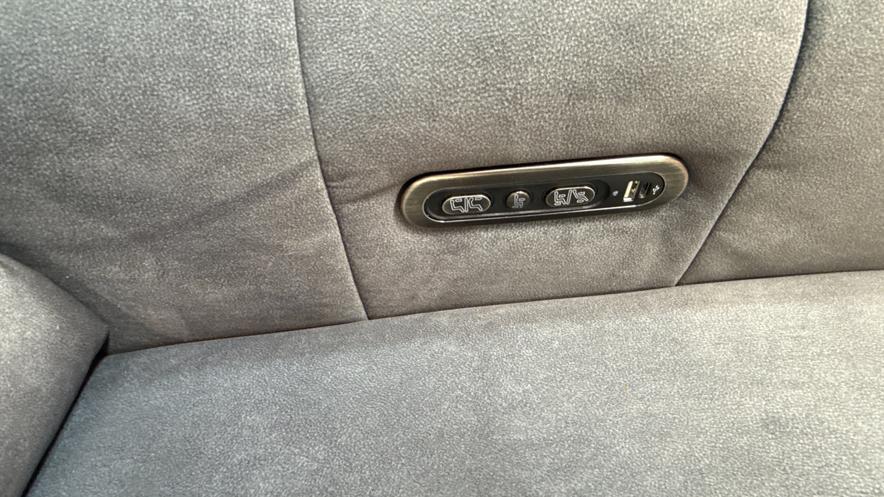 Sofology Paramount Fabric 2.5 Seater Console Power Recliner/Headrest Speakers in Lifestyle Flecked Charcoal