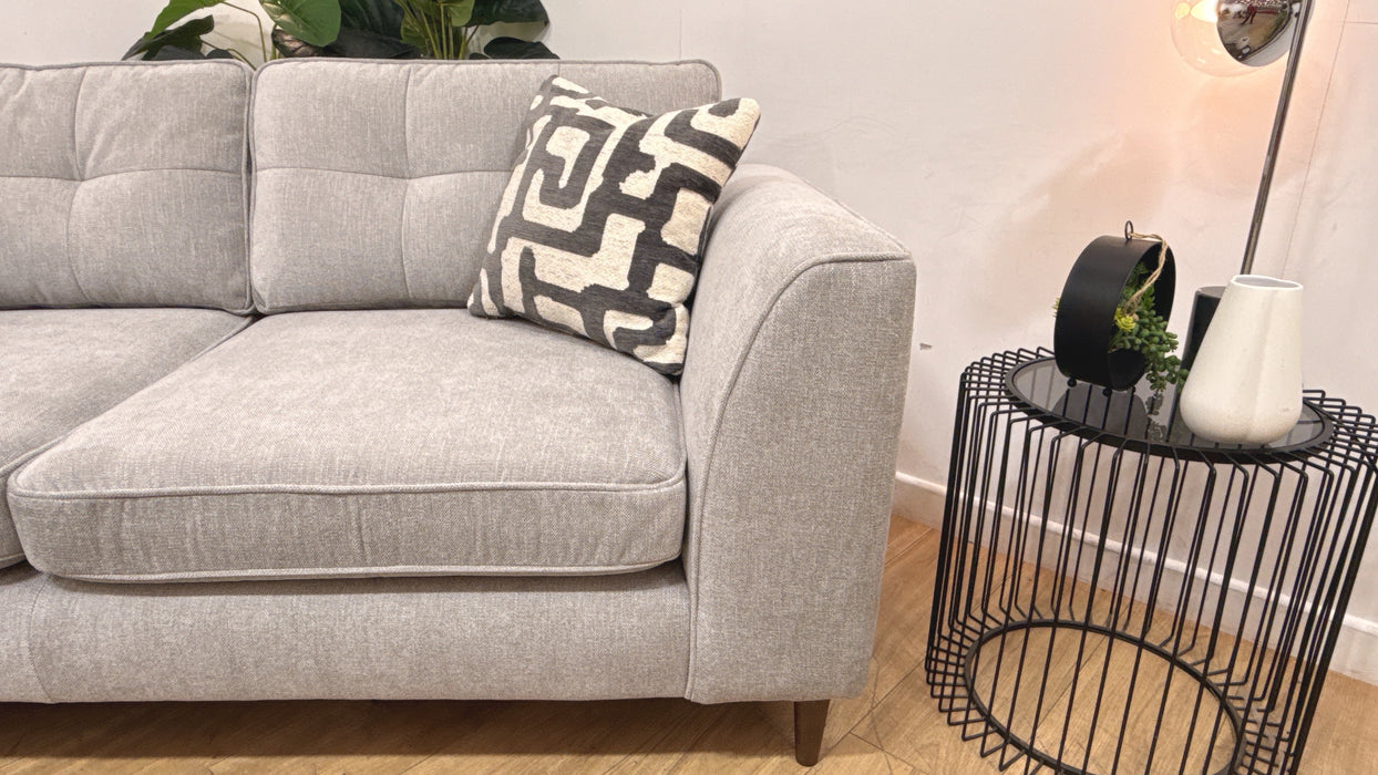 Sofology Roscoe Fabric 3 Seater in Linen Look Chenille Grey Mix