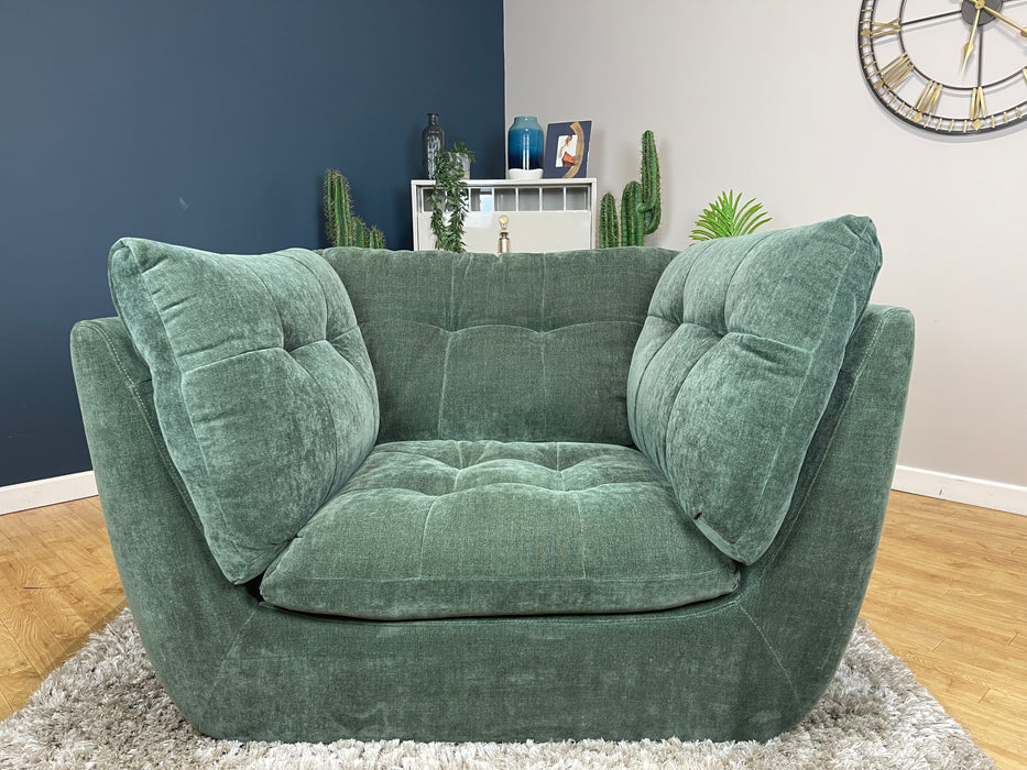 The Cocoon Fabric Loveseat - Chenille Pine (WA2)