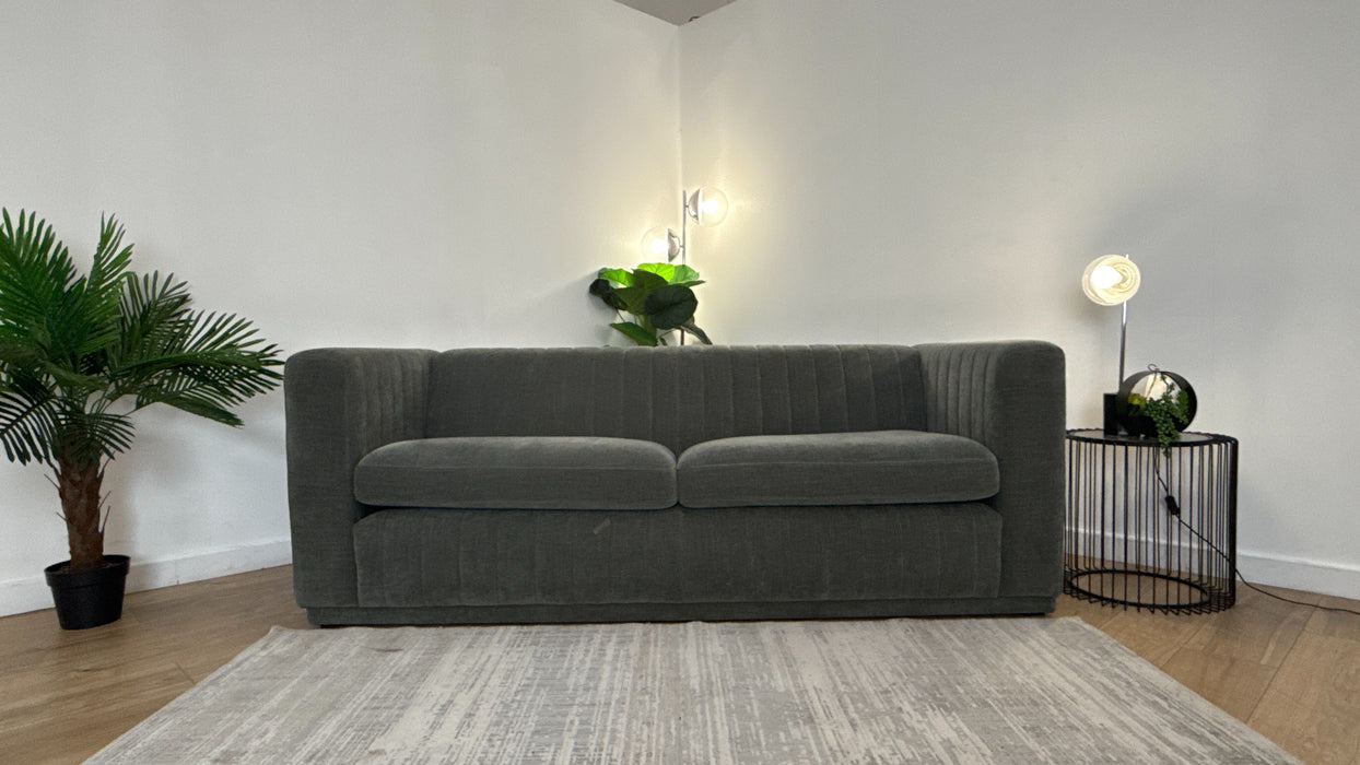 Sofology Astoria Fabric 4 Seater in Vintage Chenille Grey Sage Mix