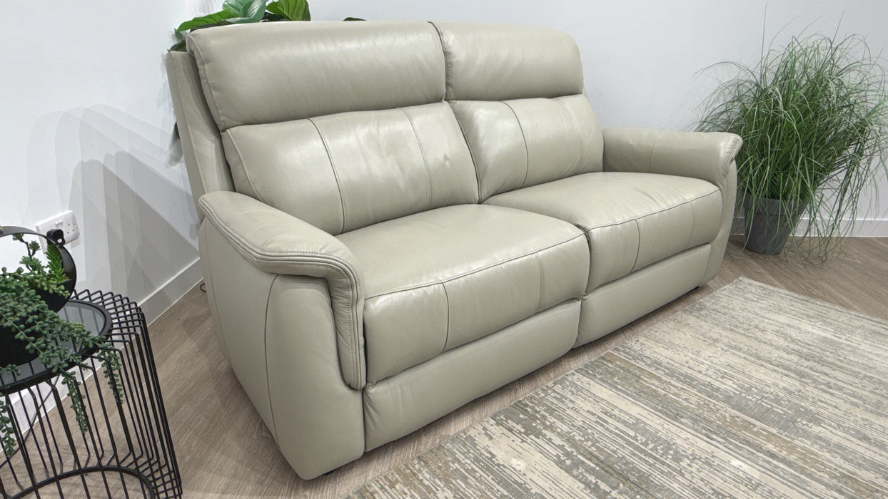 Sofology Bradie Leather 2.5 Seater in Trusty Embossed Light Grey