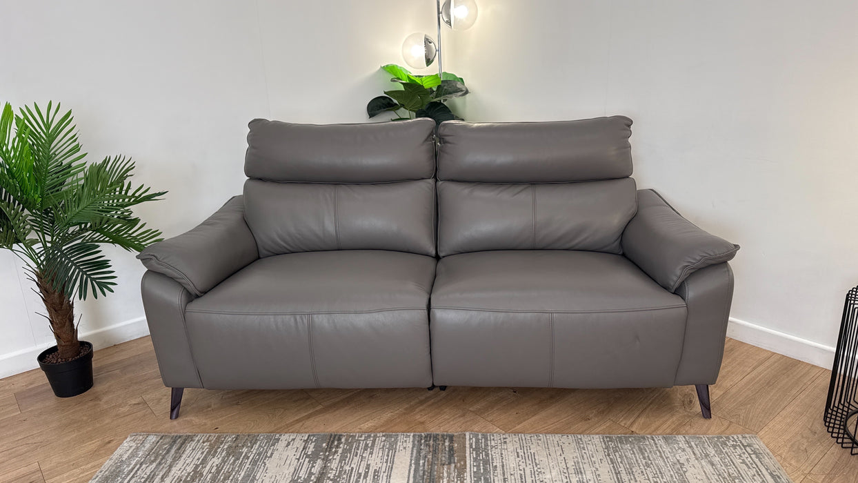 Sofology The Arlo Leather 2.5 Seater Power Recliner/Headrest in Trusty Embossed Elephant