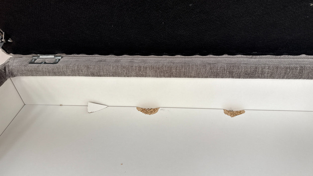 Sofology Highgrove Fabric Storage Footstool in Luxury Deep Pile Chenille Grey