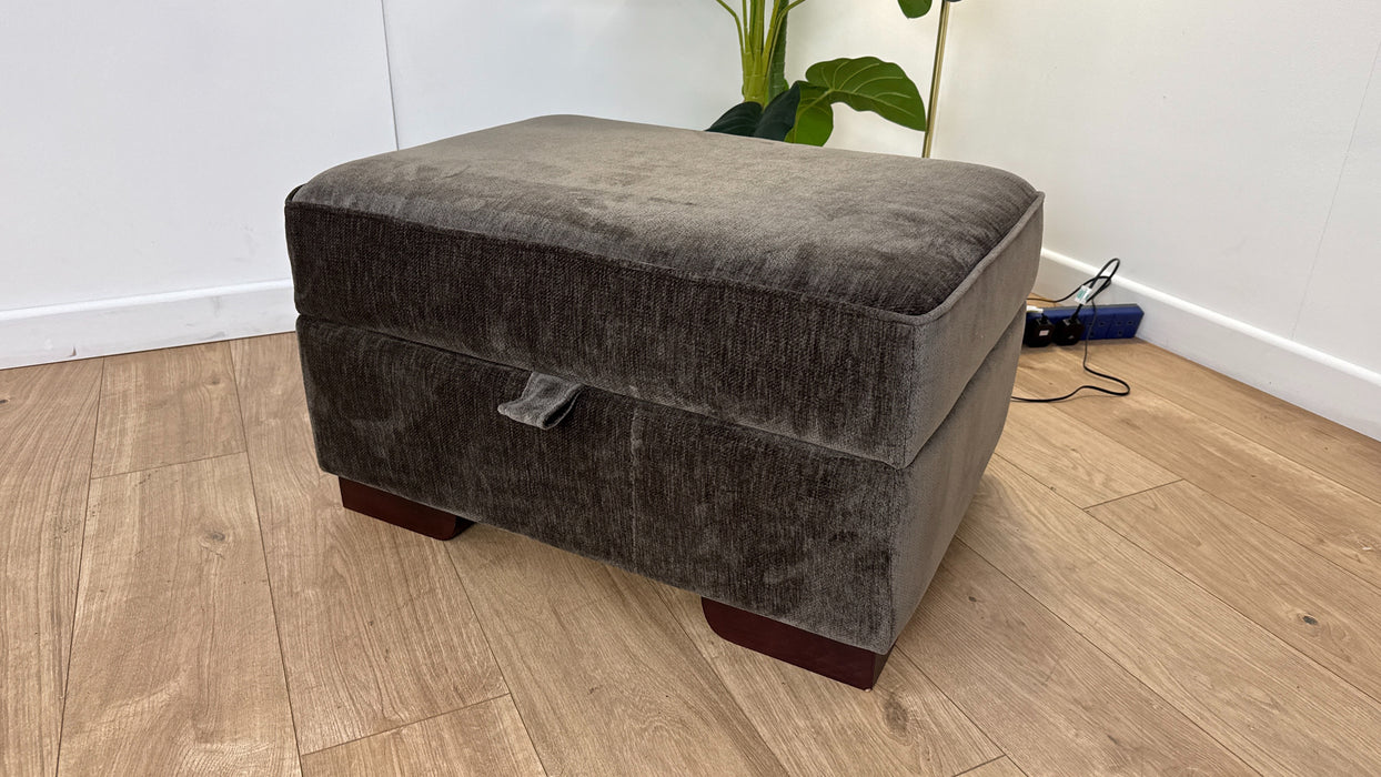 Sofology The Valentina Fabric Storage Footstool in Luxury Deep Pine