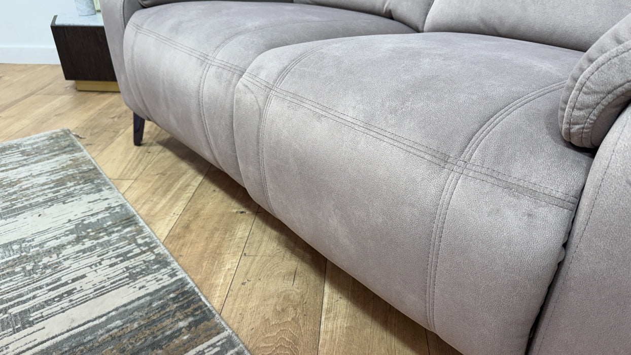 Sofology Bailey Fabric 2 Seater Power Recliner/Headrest in Lifestyle Flecked Nutmeg