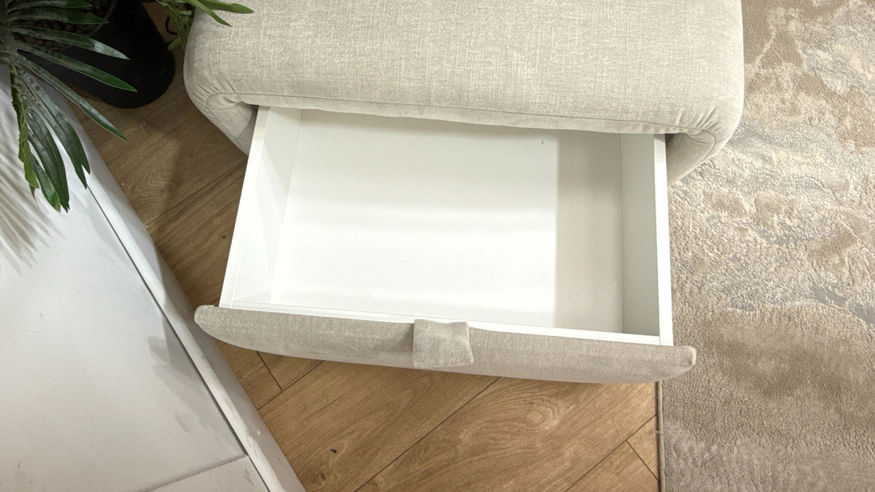 Sofology Waldorf Fabric Storage Footstool in Soft Chenille Linen