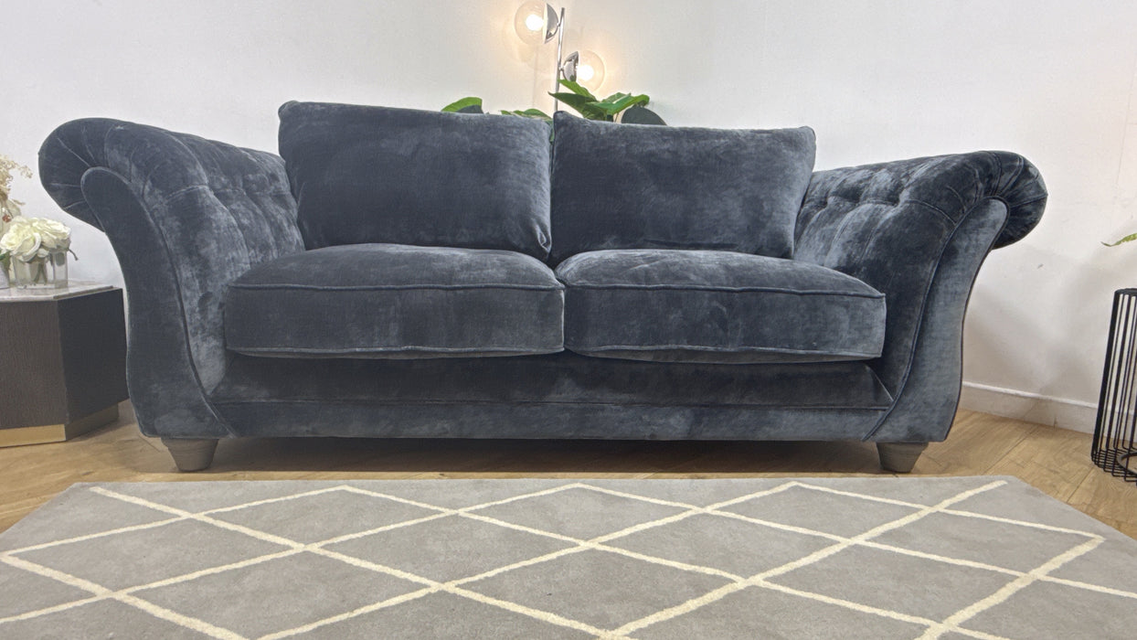 Sofology Highgrove Fabric 3 Seater Full Back Extra Flex Seats in Luxe Chenille Charcoal Mix