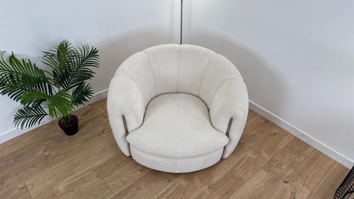 The Empress Swivel Chair- Fabric - oyster