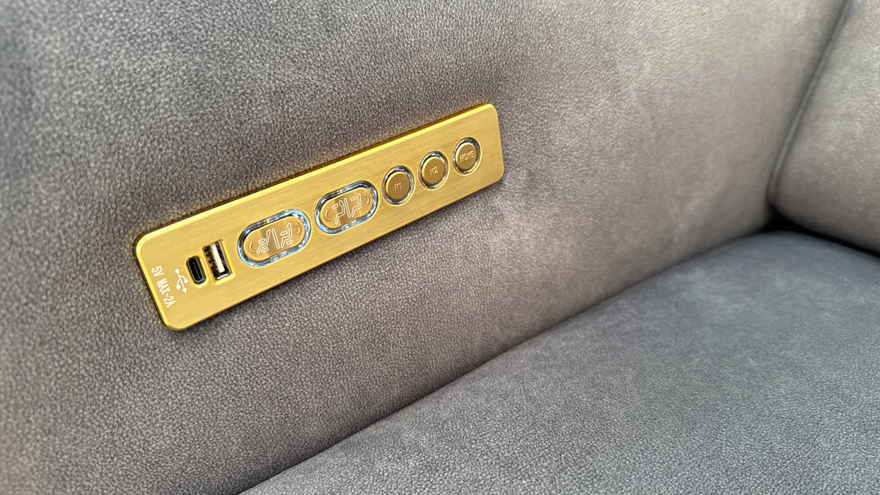 Sofology Plaza Fabric 2 Seater Power Recliner/Headrest in Lifestyle Flecked Charcoal