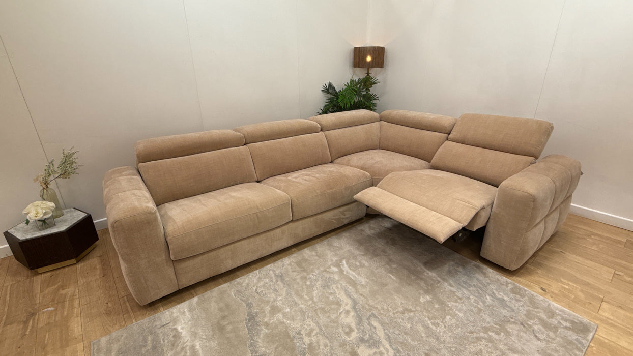 Sofology Colorado Fabric 3 Corner 1.5 Sofa Bed Power Recliner in Antique Chenille Wicker