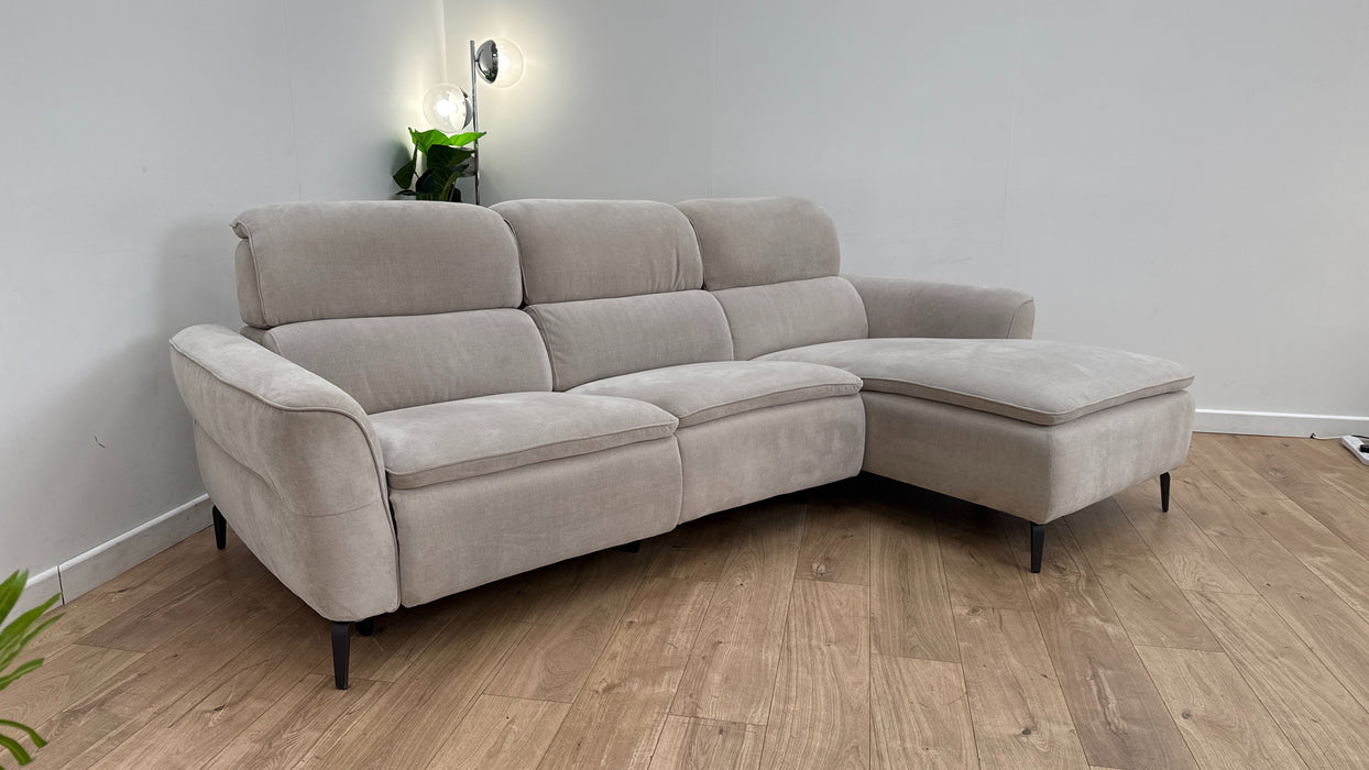 Sofology The Viento 3 Seater Fabric Recliner Chaise in Chenille Cotton