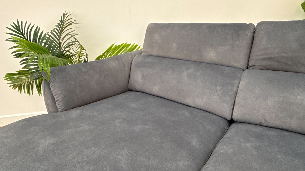 Sofology The Missouri 4 Seater Recliner Chaise in Lifestyle Flecked Fabric Charcoal