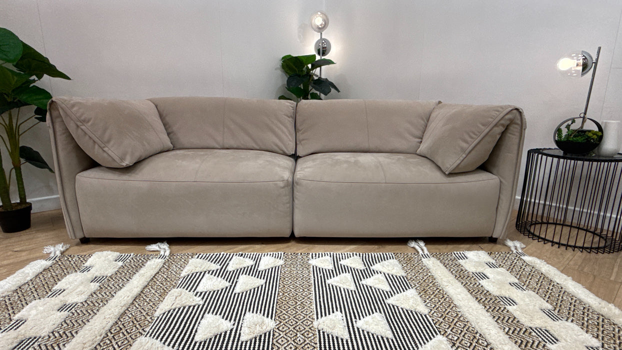 Sofology Tessuto Fabric 3 Seater Split in Lifestyle Nubuck-Feel Stone