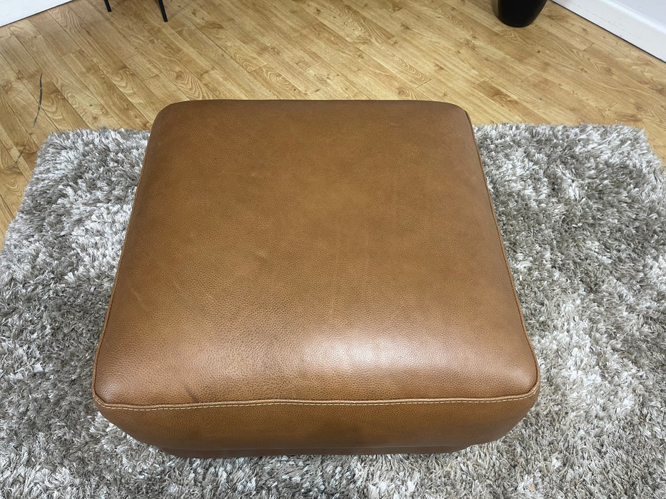 Santino Leather Footstool Apollo Tan (WA2)