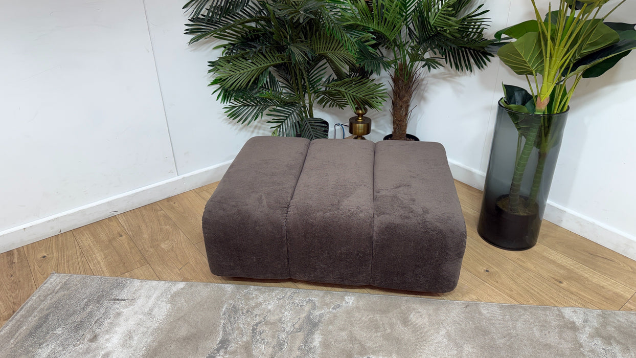 Sofology Waldorf Fabric Storage Footstool in Soft Sherpa Mocha