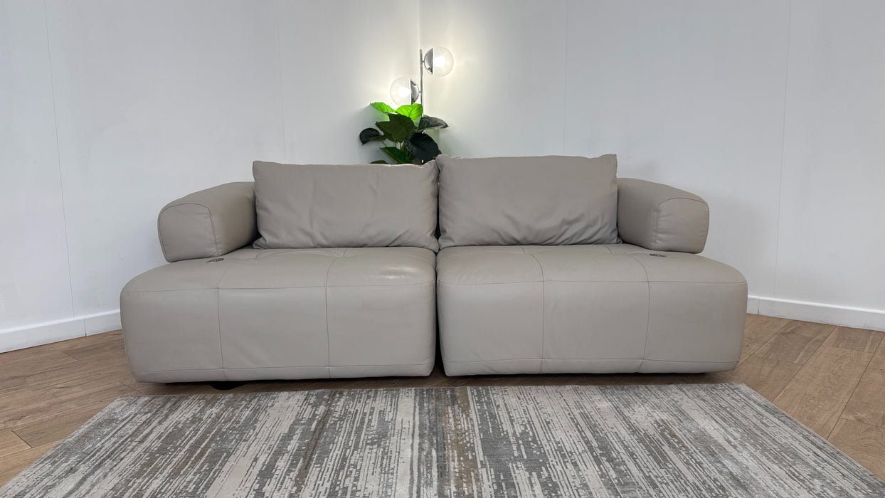 Sofology The Flex Leather 3 Seater Motion Back Large Full Back in Trusty Matt Stone