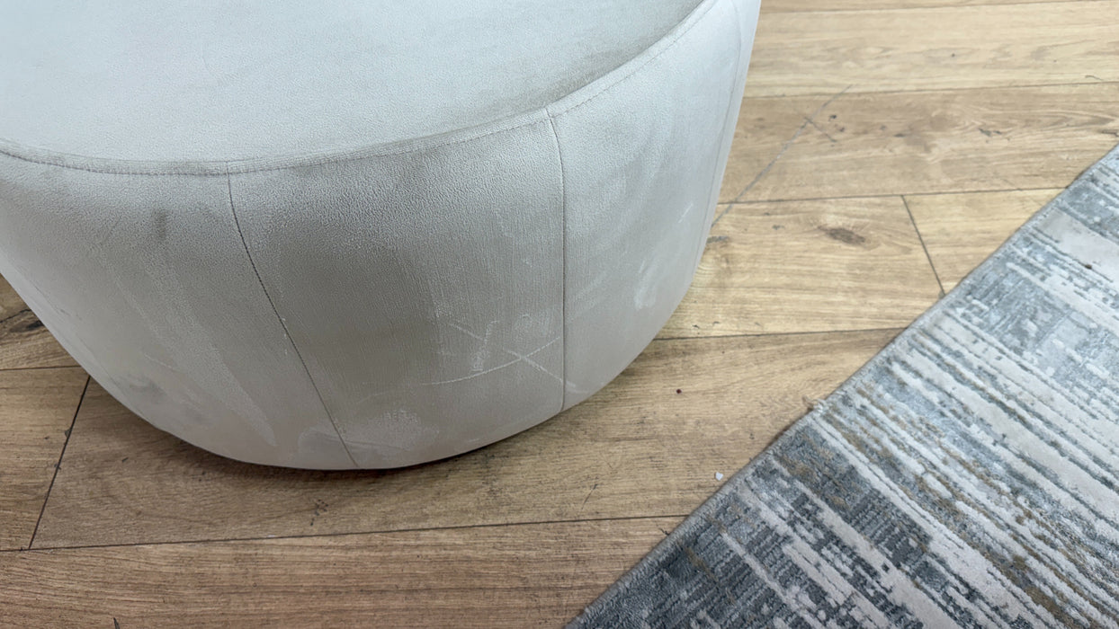 Sofology Fitzrovia Fabric Designer Footstool in Matt Velvet Stone Without Trim